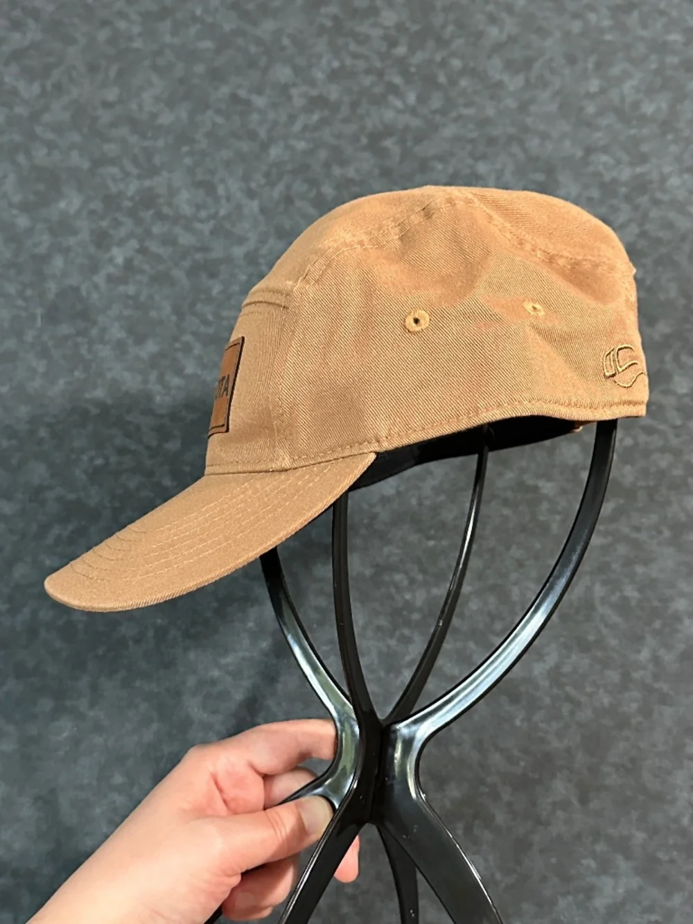 Toyota Tan 5 Panel Hat with Leather Patch